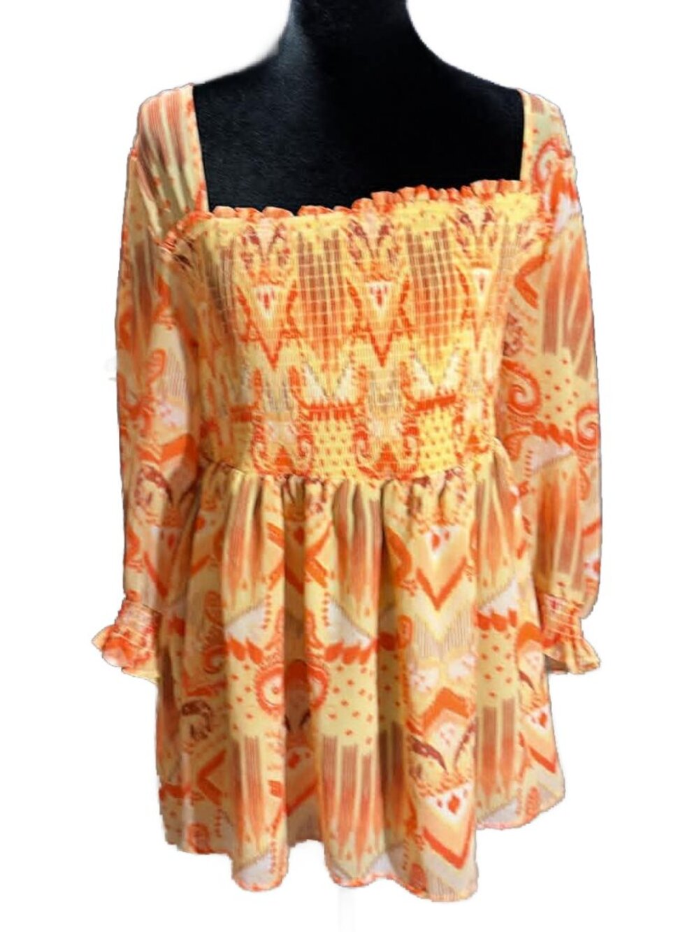 Torrid Ikat Smocked Blouse